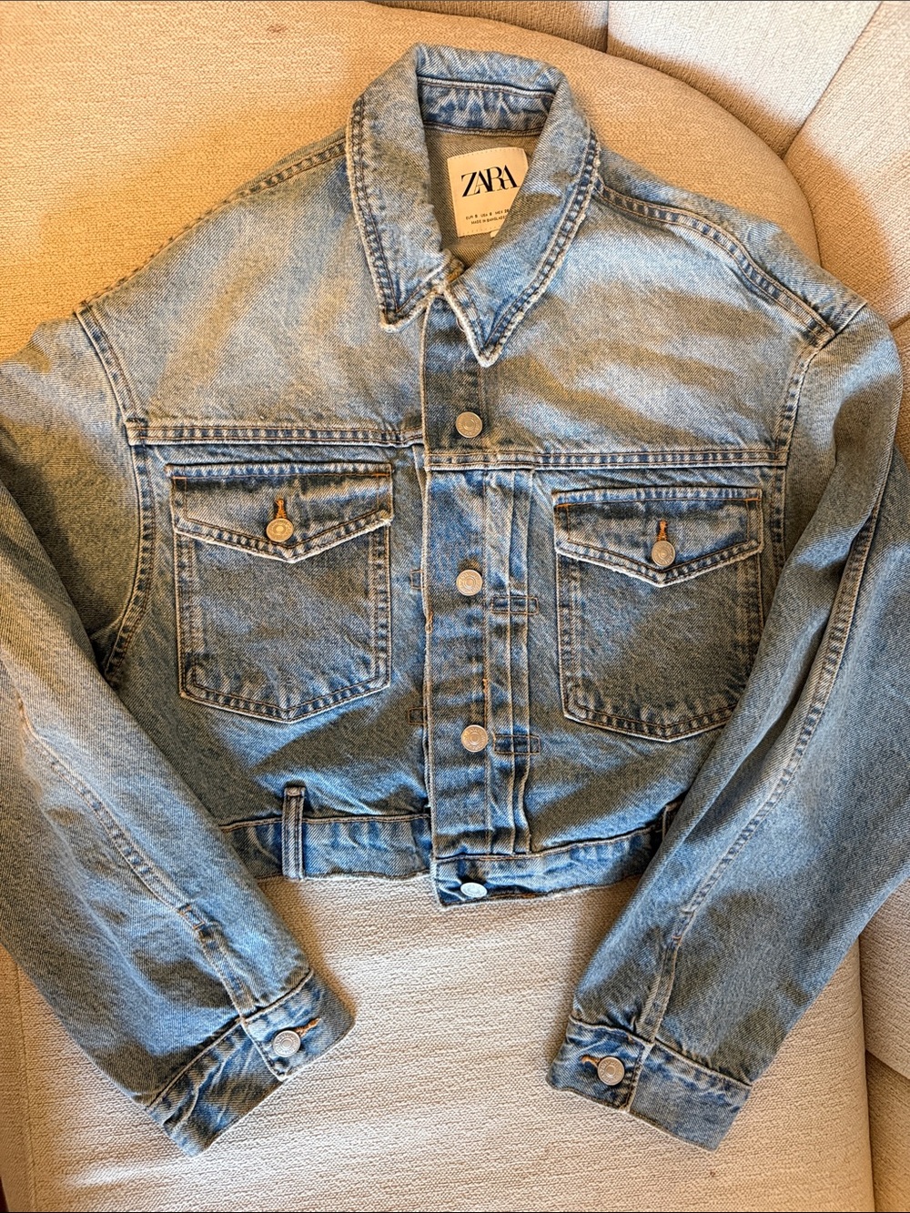 Zara Cropped Jean Jacket